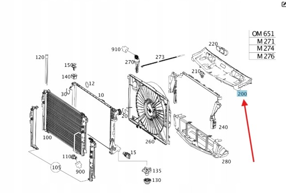 Signeda A2045000155 КОРПУС КРИШКА РАДІАТОРА MERCEDES W204 C 07-14