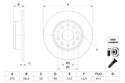 0986479F23 BOSCH ДИСК ГАЛЬМIВНИЙ ЗАДНIЙ