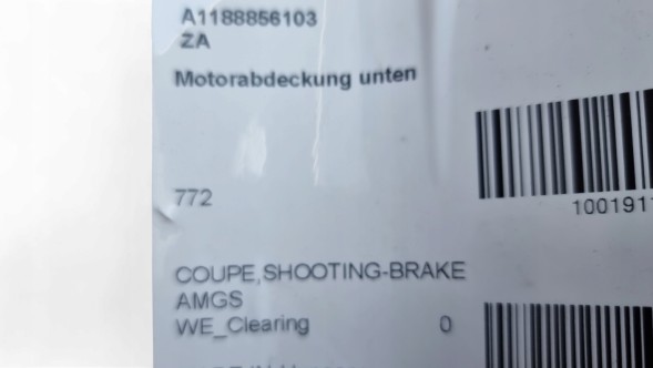 Mercedes-Benz OE A1188856103 CLA AMG 001 MERCEDES CLA W118 A118 AMG LINE КРИШКА ПІД БАМПЕР ПЕРЕДНЯ ПЛАСТИНА A1188856103