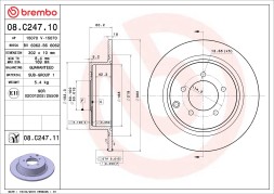 08 C247 11 BREMBO Диск гальмівний