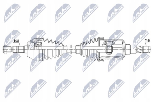 NTY NPW-DW-027 Nty приводна піввісь chevrolet cruze 1.6,1.8 09- /ліва,мтм/