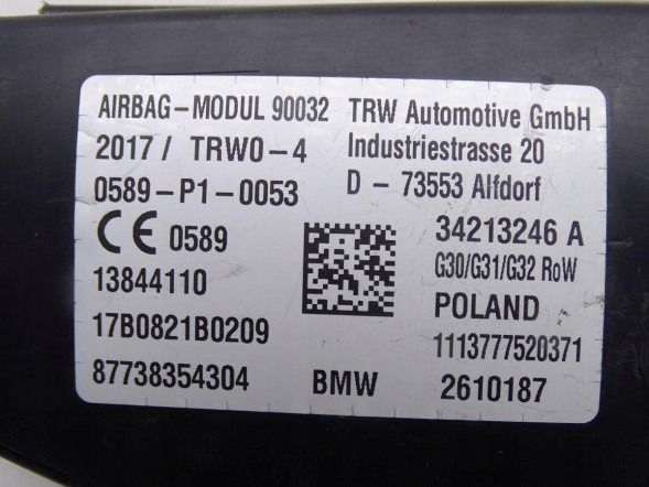 BMW OE 34213246A GBI_BMW F BMW 6 GT G32 17-23 ПОДУШКА AIRBAG СИДІННЯ ЛІВА НОВА ОРИГІНАЛ 34213246A