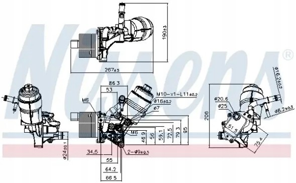 Nissens 91161 Охолоджувач моторного масла 91161 nissens