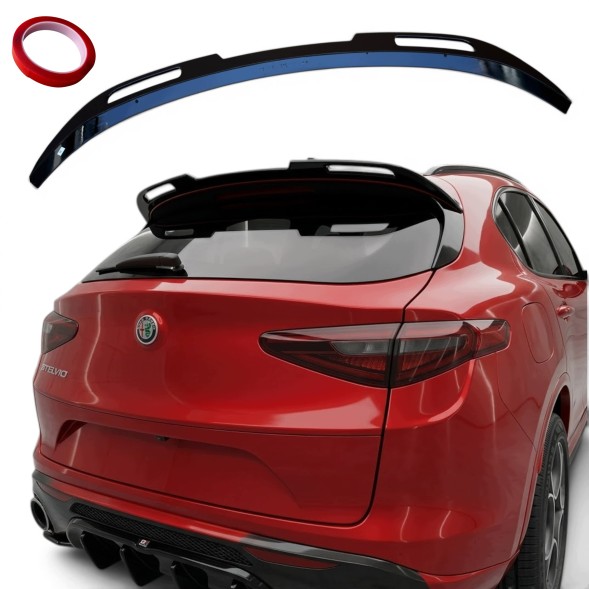 Китай Spoiler Alfa Romeo Stelvio Чорний Глянець Накладка на Кришку Багажника Спойлер