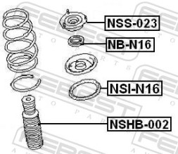 NSS 023 FEBEST ОПОРА ПЕРЕДНЬОГО АМОРТИЗАТОРА
