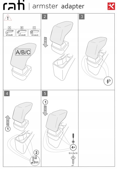 Rati 65.V05175A Підлокітник призначений для Hyundai i20, 2021- , Armster 3