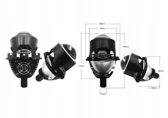 Китай BIL-SAN-S6pro-6000K Універсальна бі-LED лінза 2,5" H4/H7 для легкових автомобілів