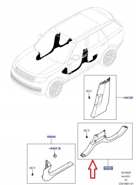 Land Rover OE Задня порогова планка Land Rover LR151175