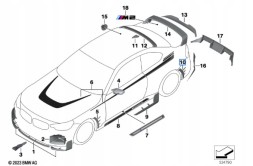BMW OE Накладка на бампер права задня M PERFORMANCE BMW M2 G87 51135A64A12