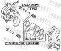 0274 R51LOWF FEBEST Втулка напрямна супорта гальмівного переднього
