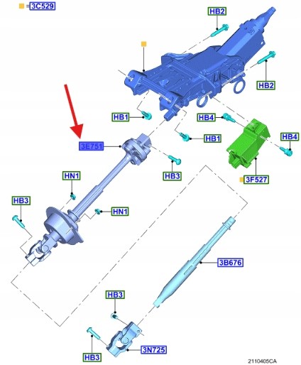 Ford OE FR3C-3E751-AK FR3Z3E751C Рульова колонка ford mustang mk6 2015- oe 2311830 _ fr3c-3e751-ak