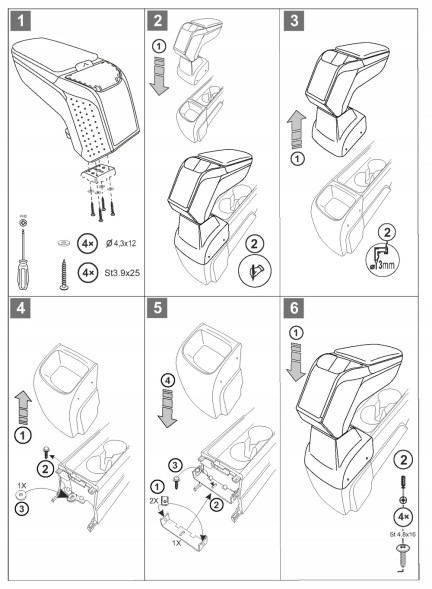 Rati V01406 Підлокітник для Toyota Yaris, 2020- ; Yaris Cross, 2020- , ARM2 Grey-Titan