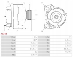 AS-PL A5348 Новий альтернатор volvo penta engine volvo пента engine