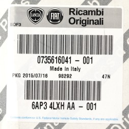 Fiat OE Центральний підлокітник чорний OE Fiat 735616041