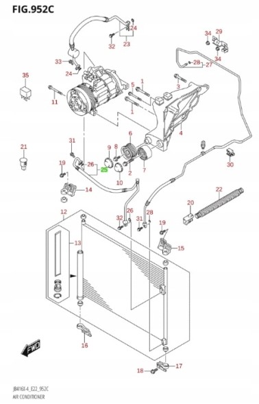 Suzuki OE 95720-64J60 SUZUKI GRAND VITARA 05-14 - ШЛАНГ КОНДИЦІОНЕРУ