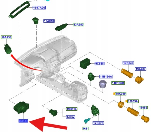 Ford OE DG9T-13D061-JF3JA6, DG9Z11654JD ПЕРЕМИКАЧ ФАР FORD RANGER MK5 2015- OEM 2508457 _ DG9T-13D061-JF3JA6