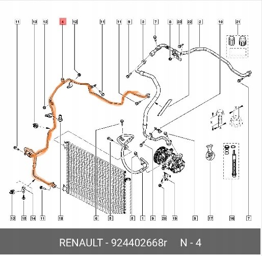 Китай ACN924402668R ШНУР КОНДИЦІОНУВАННЯ ПОВІТРЯ RENAULT MEGANE IV 15 924402668Р