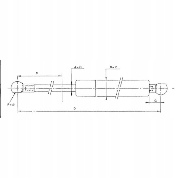 Stabilus CA7775RD Газова пружина L685.5 мм 900N Stabilus
