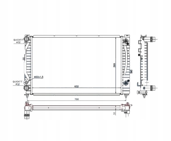 Eda Cooling RA60229Q РАДІАТОР ДЛЯ AUDI A6 C5 1997-2001 4B0121251AG