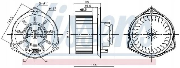 Nissens 87168 Повітродувка вентилятор припливна 87168 nissens volvo