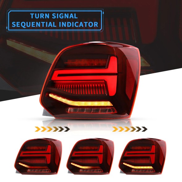 VLAND LDVWV4 9533913E mhm Комплект задніх ліхтарів Vland Led Neon з динамічними діодами для Vw Polo V 6R 6R0 2009-2017