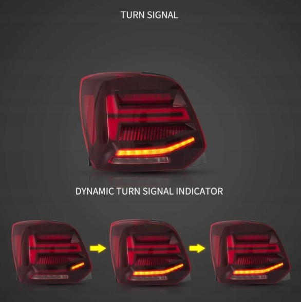VLAND LDVWV4 9533913E mhm Комплект задніх ліхтарів Vland Led Neon з динамічними діодами для Vw Polo V 6R 6R0 2009-2017