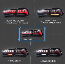 VLAND LDMI14 523491-7 mhm Світильники тиль ne kpl Full Led Bar Неон Діоди Тюнінг Mitsubishi Lancer VIII 8