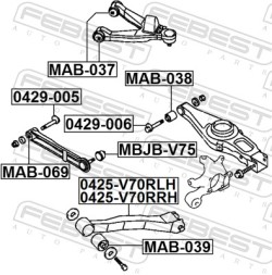 MAB 039 FEBEST САЙЛЕНТБЛОК ЗАДНЬОГО ПОДОВЖНЬОГО ВАЖЕЛЯ