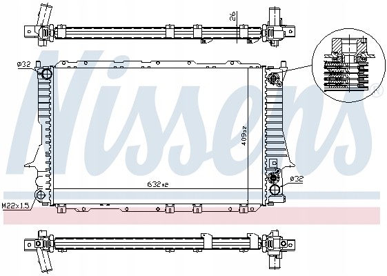 Nissens 60476 Радіатор, система охолодження двигуна nissens 60476