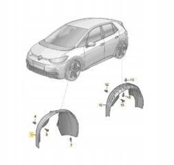 Volkswagen OE OEM 10A809957C OE VW 10A809957C КОЛІСНА АРКА ПЕРЕДНЯ ЛІВА VW ID.3