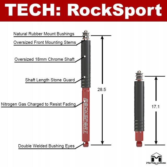 Китай 1008 Пара амортизаторів Фронт 2,5-5,5" Jeep Wrangler JK Rocksport Metalcloak
