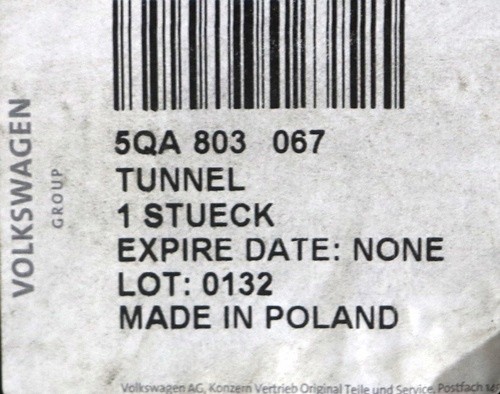 Volkswagen OE TOURAN II Центральний тунель, обшивка 5QA803067 ОРИГІНАЛ J-6127