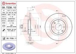 08 7238 11 BREMBO Диск гальмівний