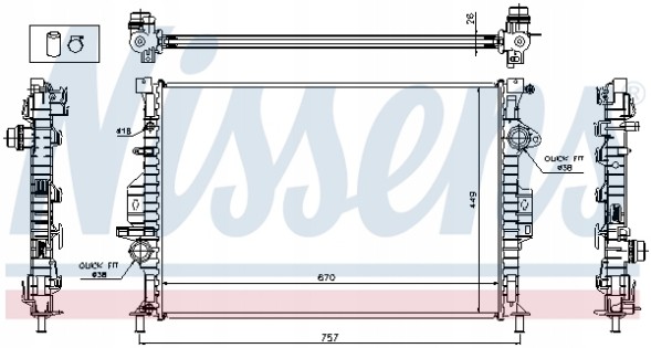 Nissens 65615A Радіатор, система охолодження двигуна nissens 65615a