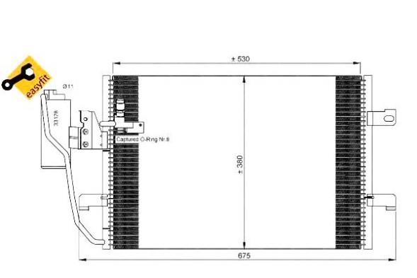 NRF NRF35527(iMOTO) Конденсатор кондиціонера mercedes a-клас w 168 98- + набір водія #37
