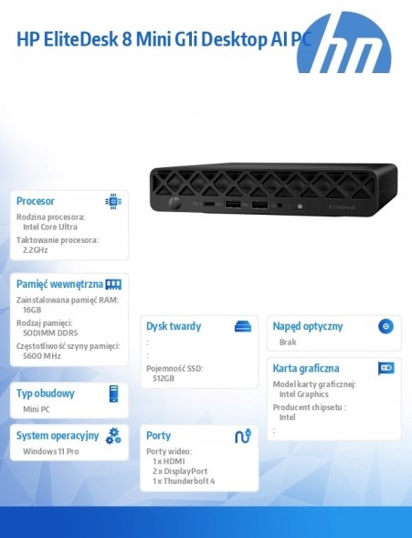 Китай WEW-SC-AB-RDHPDB7NILWD001 Комп'ютер HP EliteDesk 800 G1 Mini i5 512GB SSD 16GB RAM Windows 11 Pro