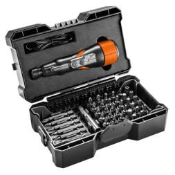 04 200 NEO TOOLS Акумуляторна викрутка 3 6В Li Ion micro USB набір біт 43шт в кейсі