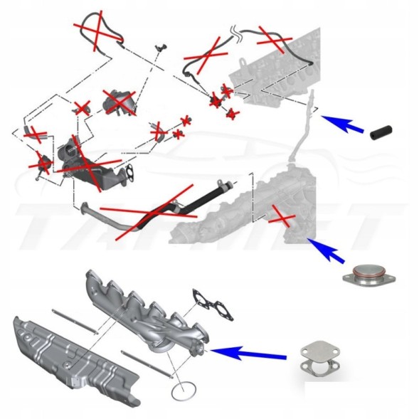 FMIC EDEL_7+ZKOL Комплект для видалення системи EGR в двигунах BMW N57 N57S 3.0 Diesel