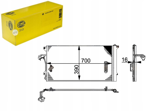Hella PRO/8FC 351 317-464 HEL Конденсатор охолодження кондиціонера [HELLA] + помічник зіткнення #34