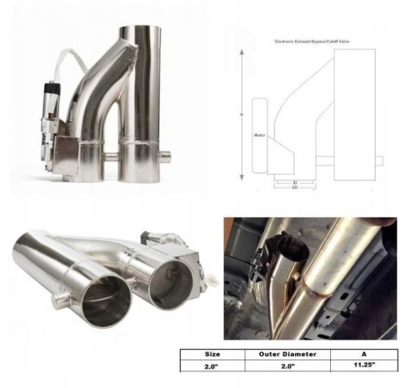 RBS Technology RPYJ01G Дросельна заслінка для вихлопу Y-pipe / два метелики 2" 51мм