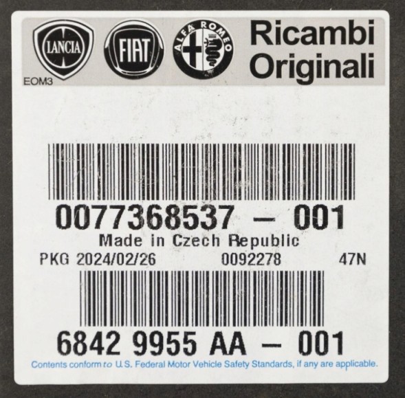 Fiat OE FIAT DUCATO EURO 6 KONEKTOR KRÓCIEC WTRYSKIWACZ ZBIORNIK ADBLUE 98001230 77368537 FIAT ДЖИП АЛЬФА КОРОТУН КОНЕКТОР БАКА НАСОСА ADBLUE ОРИГІНАЛ 77368537