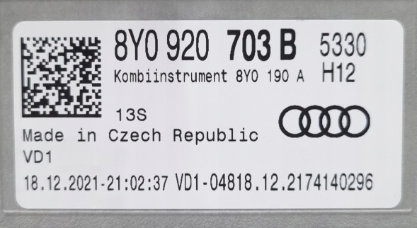 Audi OE 8Y0920703B Audi Лічильник годинників Audi A3 8Y 8Y0920703B