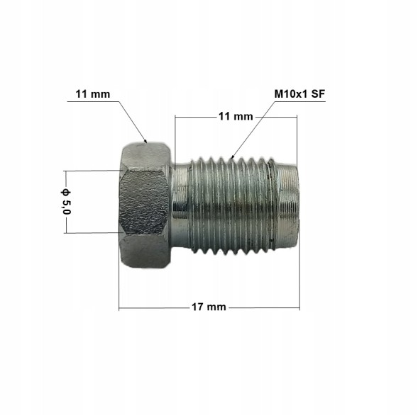 PHU DONOCIK KPS-02 SF/11x10 - 10szt Końcówka przewodu hamulcowego sztywnego M10x1 SF, wersja na klucz 11mm 10X наконечник жорсткого гальмівного проводу м10x1 - sf - грибок - ключ 11