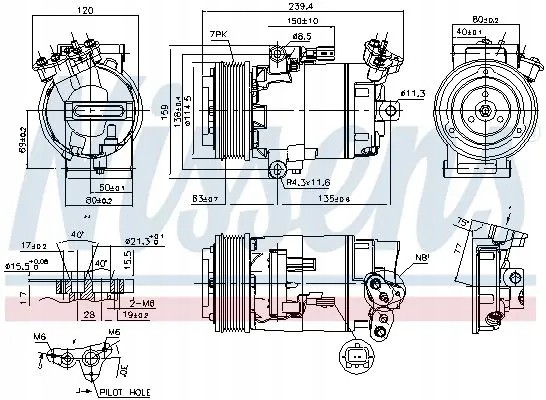 Nissens 89346 Компресор компресора кондиціонера 89346 nissens