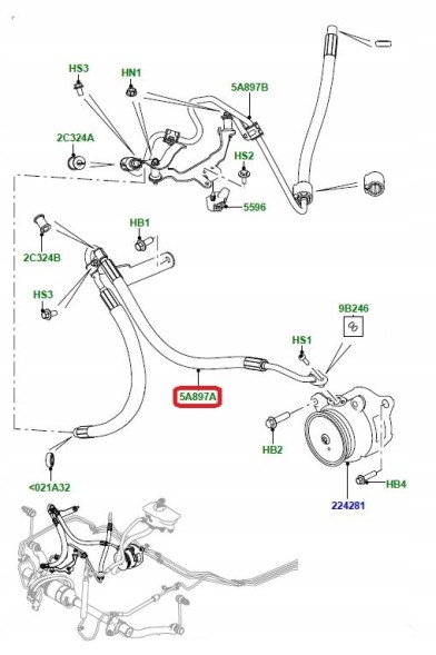 Land Rover OE LR044565GEN Шланг високого тиску насоса ARC Range Rover L405 Sport L494 LR044565