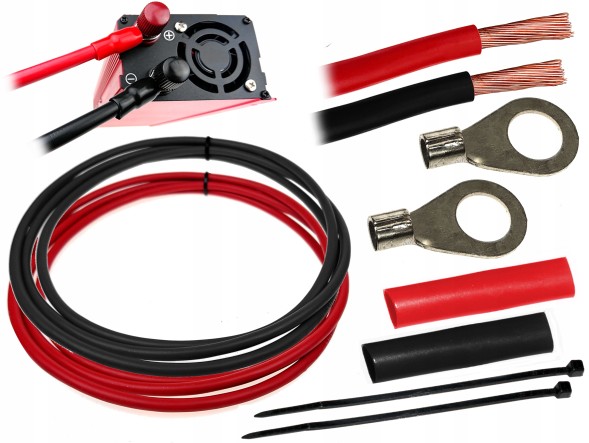 AM p/napięcia 25mm2 10m 12V/24V Кабелі дроти подовжувач для перетворювача напруги акумулятора 25мм 10м