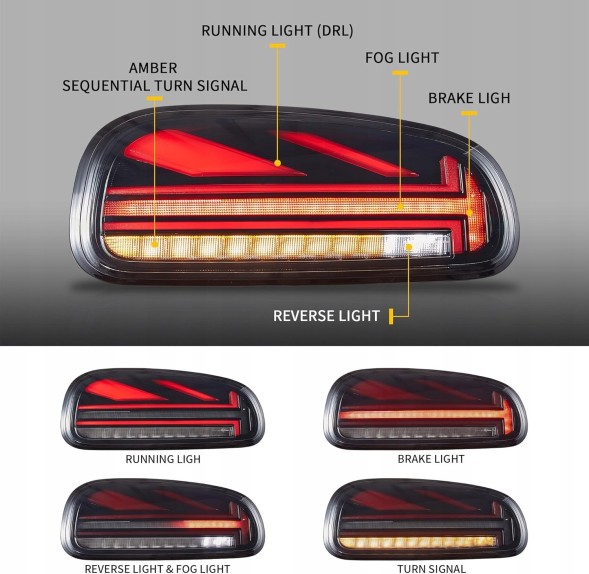 VLAND LDMC30 mhm Комплект задніх ліхтарів Vland Led Bar Neon LED Tuning Mini Clubman f54 2014-2019
