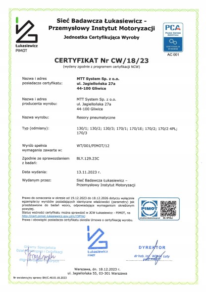 MTT System 256102 Пневматична подушка MTT System 130/2 діаметр 13 см висота 10-18 см