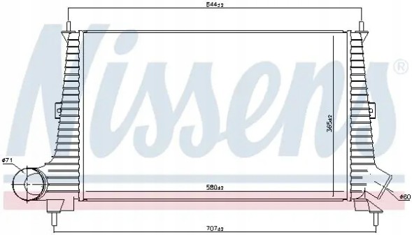 Nissens 96891 Радіатор охолодження повітря intercooler 96891 nissens saab