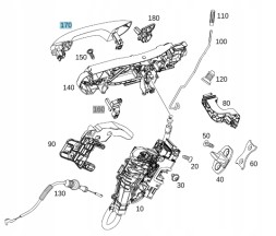 Mercedes-Benz OE A0997601559649197 РУЧКА ЗАДНЯ W205 MERCEDES ЛІВА ОБСИДІАНОВА ЧОРНА